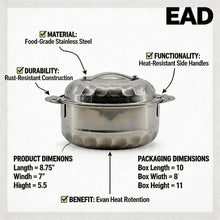 Insulated Stainless Steel Casserole Hot Pot - Thermal Food Warmer Small