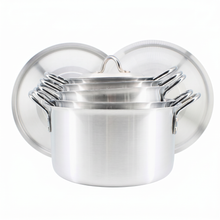 Stainless Steel Dual Handle Stock Pots 5 Pcs Set - XS/S/M/L/XL