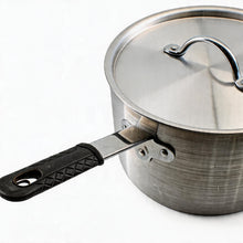 Set of 4 Rubber Handle Aluminum Cooking Pots with Lids