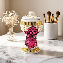 Small White-Gold Traditional Clay Incense Burner - Hot Pink-Black
