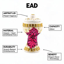 Small White-Gold Traditional Clay Incense Burner - Hot Pink-Black