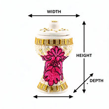 Small White-Gold Traditional Clay Incense Burner - Hot Pink-Black