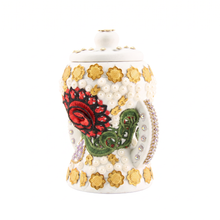 Small White-Gold Traditional Clay Incense Burner - Rose