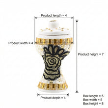 Small White-Gold Traditional Clay Incense Burner - Black Design