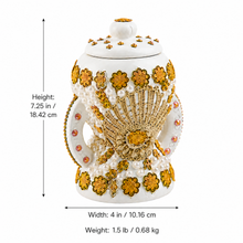 Small White-Gold Traditional Clay Incense Burner - Beige Design