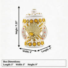 Small White-Gold Traditional Clay Incense Burner - Beige Design