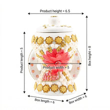 Small White-Gold Traditional Clay Incense Burner - Pink Design