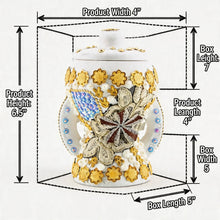Small White-Gold Traditional Clay Incense Burner - Beige-Brown Design
