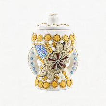 Small White-Gold Traditional Clay Incense Burner - Beige-Brown Design