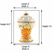 Large White-Gold Traditional Clay Incense Burner - Orange Sunflower