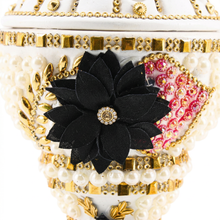 Large White-Gold Traditional Clay Incense Burner - Black-Pink Design