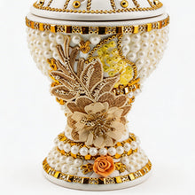 Large White-Gold Traditional Clay Incense Burner - Beige Design