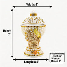 Large White-Gold Traditional Clay Incense Burner - Beige Design