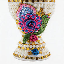 Large White-Gold Traditional Clay Incense Burner - Multi Color Design