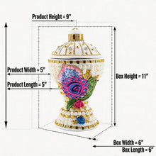 Large White-Gold Traditional Clay Incense Burner - Multi Color Design