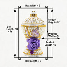 Large White-Gold Traditional Clay Incense Burner - Purple Flower