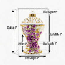 Large White-Gold Traditional Clay Incense Burner - Lavender Flower