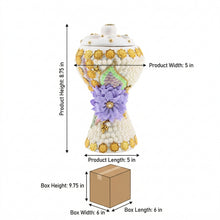 XLarge White-Gold Traditional Clay Incense Burner - Lavender Flower