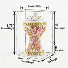 XLarge White-Gold Traditional Clay Incense Burner - Pink-Beige Abstract Design