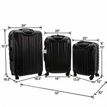 Legan Hard Shell Spinner Luggage Set - 3-Piece Travel Suitcase Collection with 360� Wheels - Black