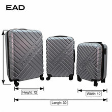 Legan Hard Shell Spinner Luggage Set - 3-Piece Travel Suitcase Collection with 360 Wheels - Gray