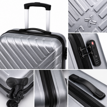 Legan 3-Piece Hard Shell Spinner Luggage Set – Silver Travel Suitcases with 360° Wheels, Large, Medium & Small
