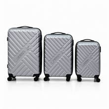 Legan 3-Piece Hard Shell Spinner Luggage Set – Silver Travel Suitcases with 360° Wheels, Large, Medium & Small
