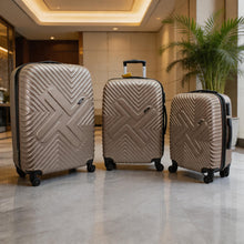 Legan Hard Shell Spinner Luggage Set - 3-Piece Travel Suitcase Collection with 360 Degree Wheels - Gold
