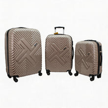 Legan Hard Shell Spinner Luggage Set - 3-Piece Travel Suitcase Collection with 360 Degree Wheels - Gold