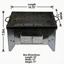 Portable Metal Charcoal Grill with Mesh Grate - Compact Tabletop BBQ Stove