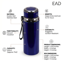 Premium Thermal Water Flask 1.0L - Blue Vacuum Insulated