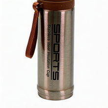 40 oz Stainless Steel Vacuum Insulated Sports Thermos Bottle with Carry Strap - Silver