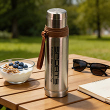 40 oz Stainless Steel Vacuum Insulated Sports Thermos Bottle with Carry Strap - Silver