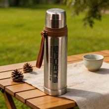 40 oz Stainless Steel Vacuum Insulated Sports Thermos Bottle with Carry Strap - Silver