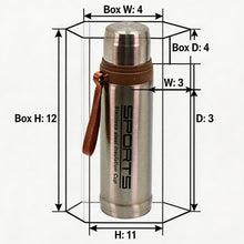 40 oz Stainless Steel Vacuum Insulated Sports Thermos Bottle with Carry Strap - Silver