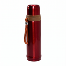 42 oz Stainless Steel Vacuum Insulated Sports Thermos Bottle with Carry Strap - Red