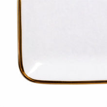 Set of 6 - Elegant White Gold Dinnerware - Glass Tray 14.17" x 7.48" x 1.26"