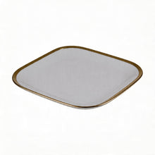 Set of 6 - Elegant White Gold Dinnerware - Glass Dish 10.04" x 0.71"