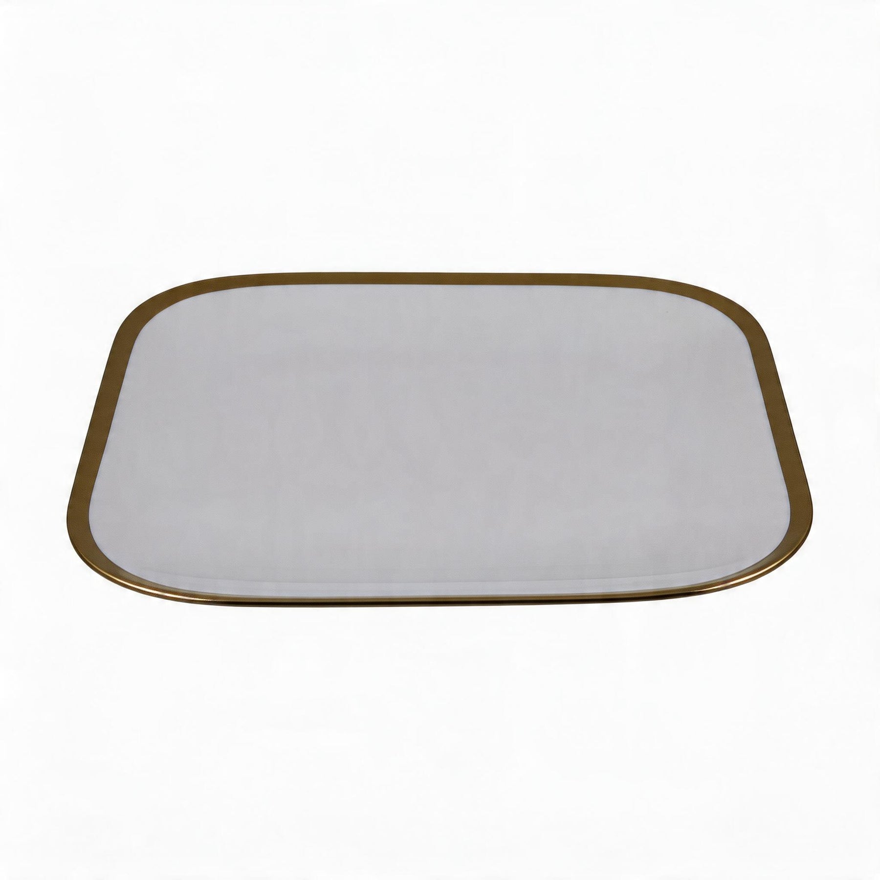 Set of 6 - Elegant White Gold Dinnerware - Glass Dish 10.04" x 0.71"