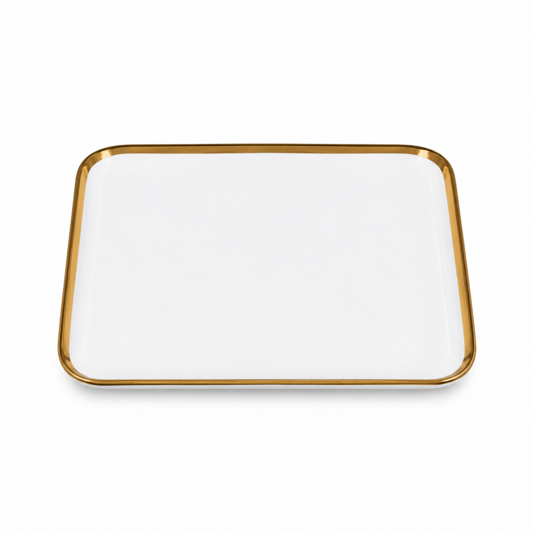 Set of 6 - Elegant White Gold Dinnerware - Glass Dish 10.04" x 0.71"