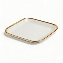 Set of 6 - Elegant White Gold Dinnerware- Glass Dish 8.27" x 0.71"