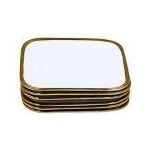 Set of 6 - Elegant White Gold Dinnerware - Glass Dish 5.91" x 0.59"