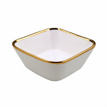 Set of 6 - Elegant White Gold Dinnerware - Glass Bowl 8.82" x 3.07"