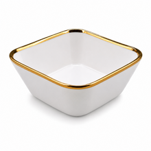 Set of 6 - Elegant White Gold Dinnerware - Glass Bowl 8.82" x 3.07"