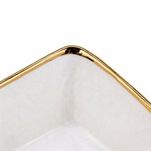 Set of 6 - Elegant White Gold Dinnerware - Glass Bowl 8.82" x 3.07"