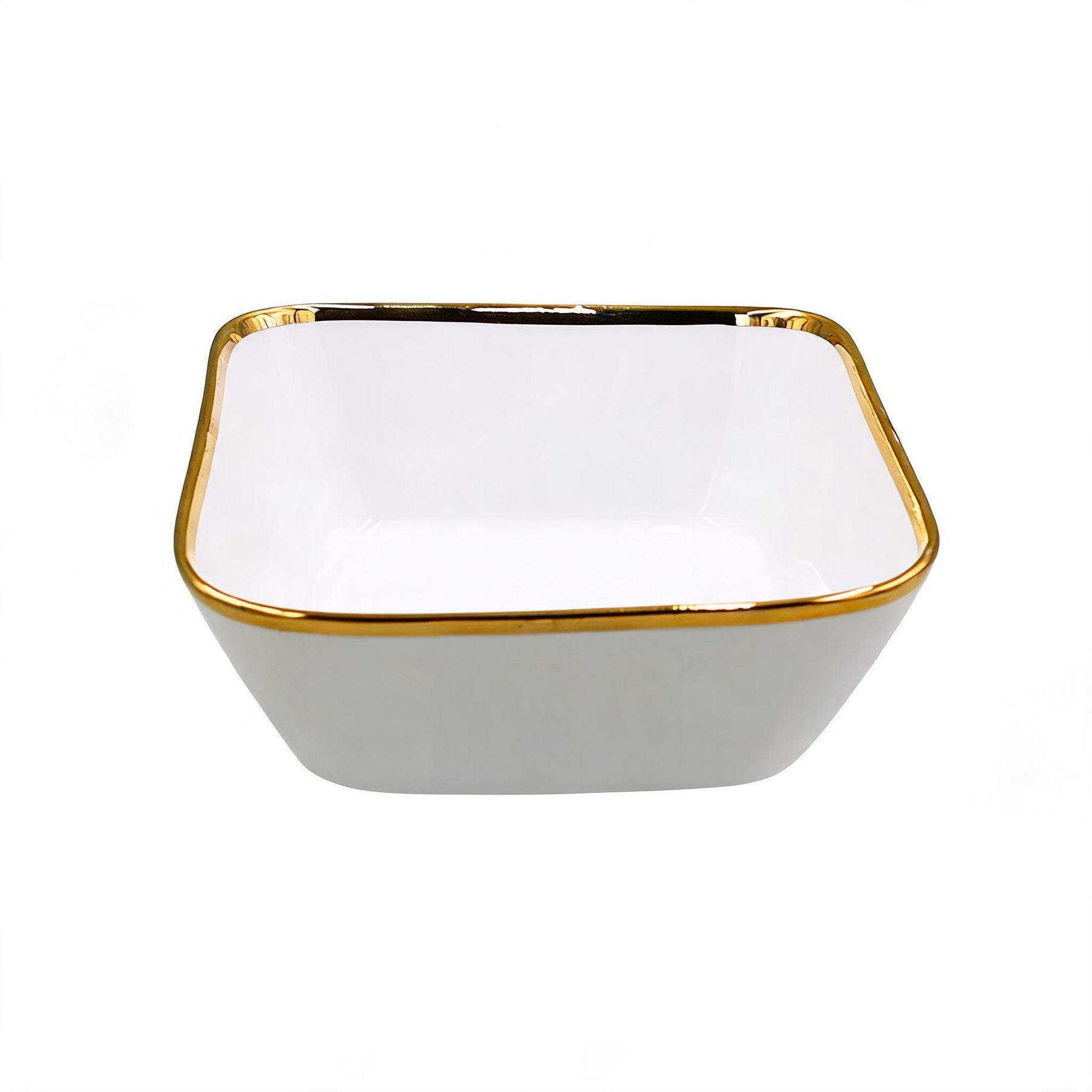 Set of 6 - Elegant White Gold Dinnerware - Glass Bowl 8.82" x 3.07"