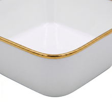 Set of 6 - Elegant White Gold Dinnerware - Glass Bowl 7.01" x 2.56"