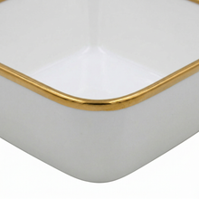 Set of 6 - Elegant White Gold Dinnerware - Glass Bowl 5.51" x 2.17"