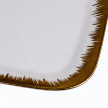 Set of 6 - Elegant White Gold Brushstroke Dinnerware - Glass Dish 10.04" x 0.71"