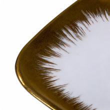 Set of 6 - Elegant White Gold Brushstroke Dinnerware - Glass Dish 5.91" x 0.59"
